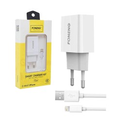 Cargador Foneng K210 con Cable iPhone 2.1A Blanco